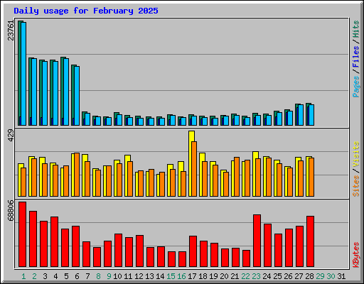 Daily usage for February 2025